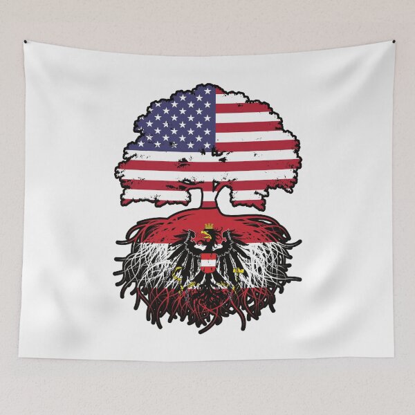 Item preview, Austria Austrian American USA United States America Tree Roots Flag designed and sold by FlagX.