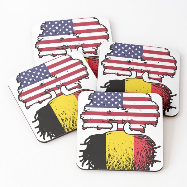 Item preview, Belgium Belgian American USA United States America Tree Roots Flag designed and sold by FlagX.