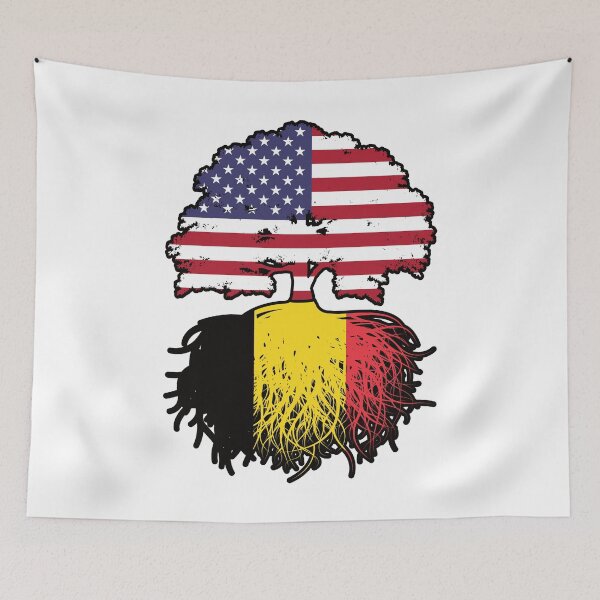 Item preview, Belgium Belgian American USA United States America Tree Roots Flag designed and sold by FlagX.