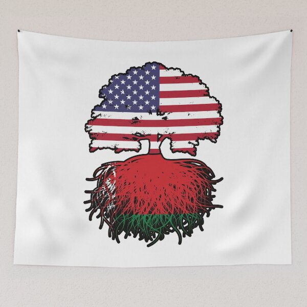 Item preview, Belarus Belarusian American USA United States America Tree Roots Flag designed and sold by FlagX.