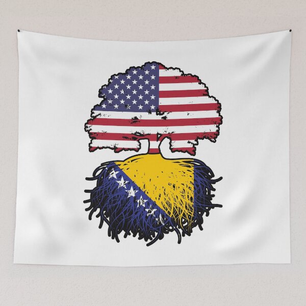 Item preview, Bosnia Bosnian American USA United States America Tree Roots Flag designed and sold by FlagX.