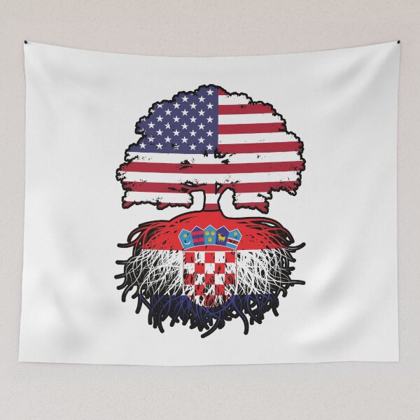 Item preview, Croatia Croatian American USA United States America Tree Roots Flag designed and sold by FlagX.