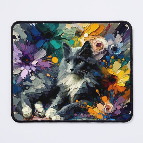 Item preview, Artistic Painting of an Angelic Maine Coon Cat in a Kaleidoscope of Colors designed and sold by Keirnyx.