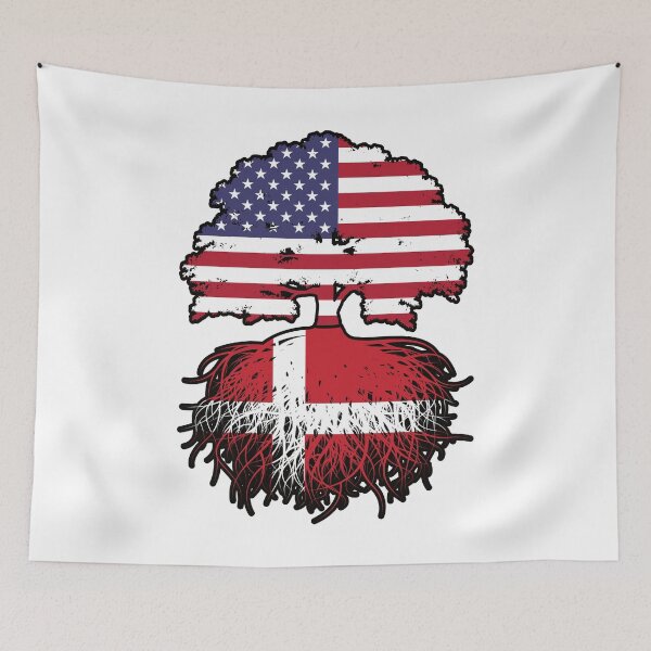 Item preview, Denmark Danish American USA United States America Tree Roots Flag designed and sold by FlagX.