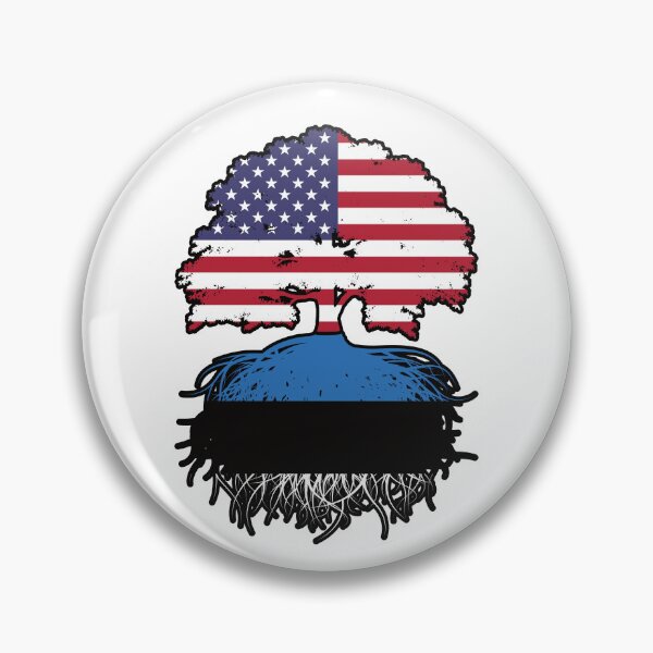 Item preview, Estonia Estonian American USA Estados Unidos América Árbol Raíces Bandera designed and sold by FlagX.
