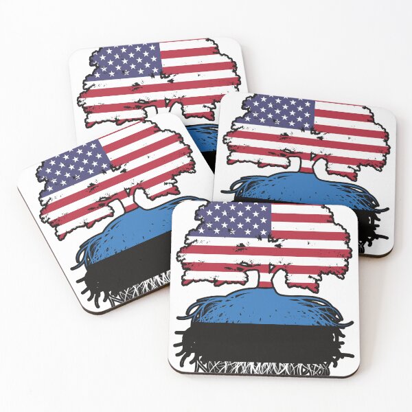 Item preview, Estonia Estonian American USA United States America Tree Roots Flag designed and sold by FlagX.