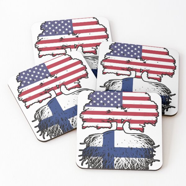 Item preview, Finland Finnish American USA United States America Tree Roots Flag designed and sold by FlagX.