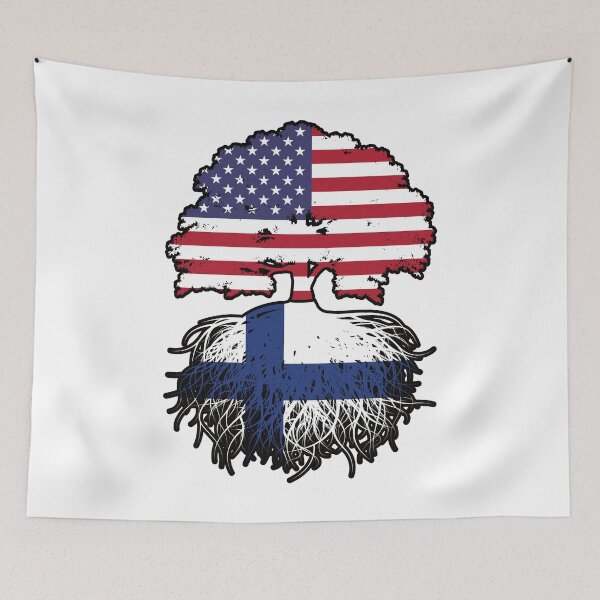 Item preview, Finland Finnish American USA United States America Tree Roots Flag designed and sold by FlagX.