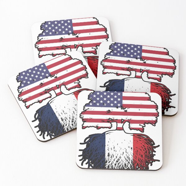Item preview, France French American USA United States America Tree Roots Flag designed and sold by FlagX.