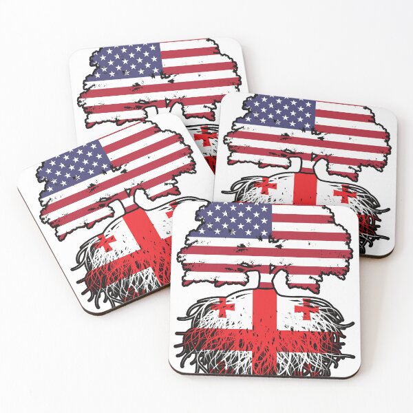 Item preview, Georgia Georgian American USA United States America Tree Roots Flag designed and sold by FlagX.