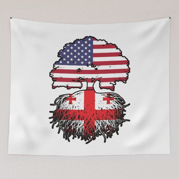 Item preview, Georgia Georgian American USA United States America Tree Roots Flag designed and sold by FlagX.