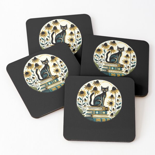Item preview, Bookish Black Cat designed and sold by FrictionMaxxing.