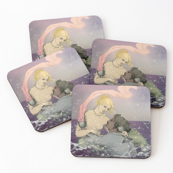 Item preview, Romantic Mermaid Couple Love Ocean Vintage Fantasy designed and sold by SoulscapeStudio.