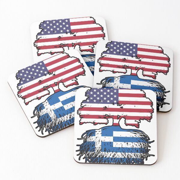 Item preview, Greece Greek American USA United States America Tree Roots Flag designed and sold by FlagX.