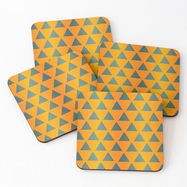 Item preview, Green Triangles on an Orange Background designed and sold by Ruta Tausend.