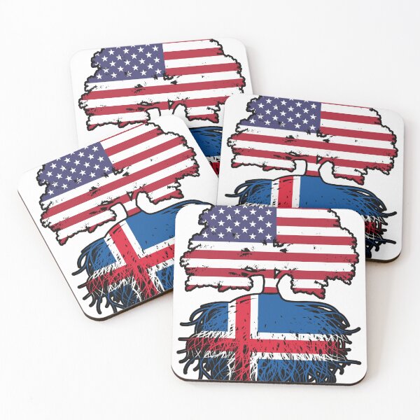 Item preview, Iceland Icelandic American USA United States America Tree Roots Flag designed and sold by FlagX.