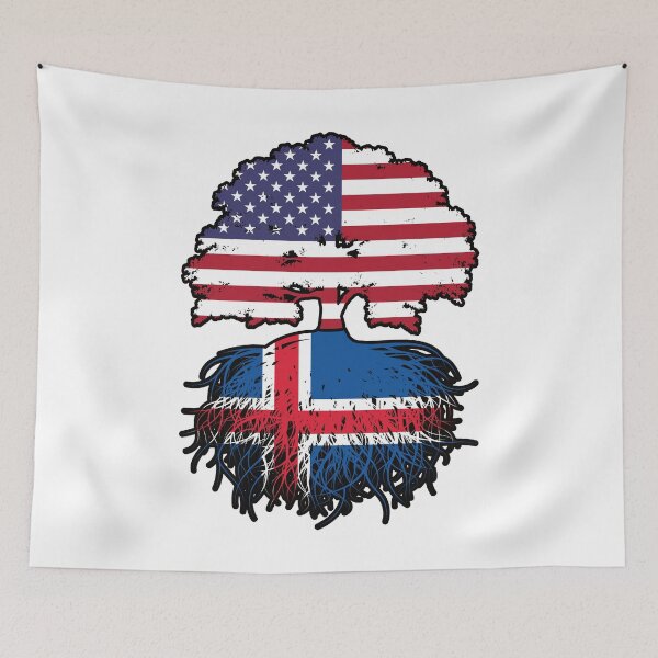 Item preview, Iceland Icelandic American USA United States America Tree Roots Flag designed and sold by FlagX.