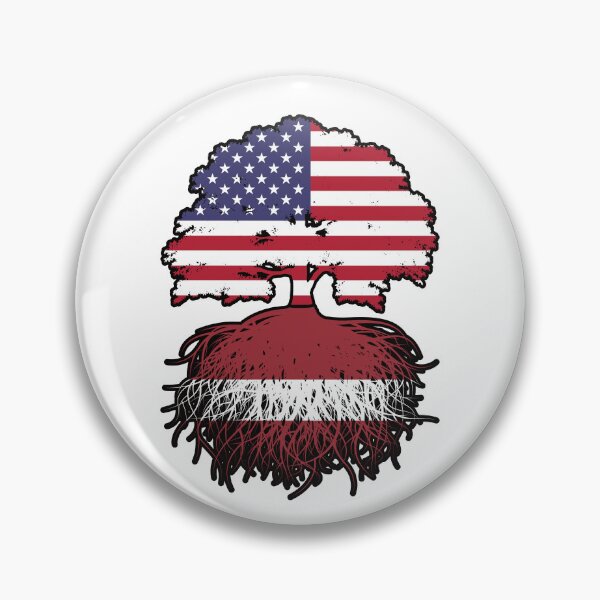 Item preview, Latvia Latvian American USA United States America Tree Roots Flag designed and sold by FlagX.