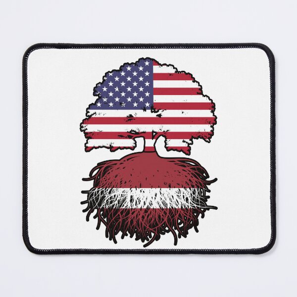 Item preview, Latvia Latvian American USA United States America Tree Roots Flag designed and sold by FlagX.