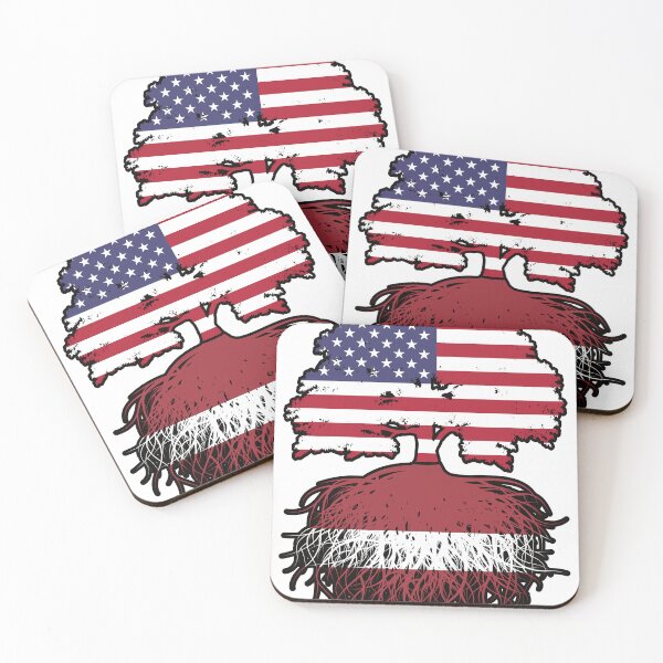 Item preview, Latvia Latvian American USA United States America Tree Roots Flag designed and sold by FlagX.