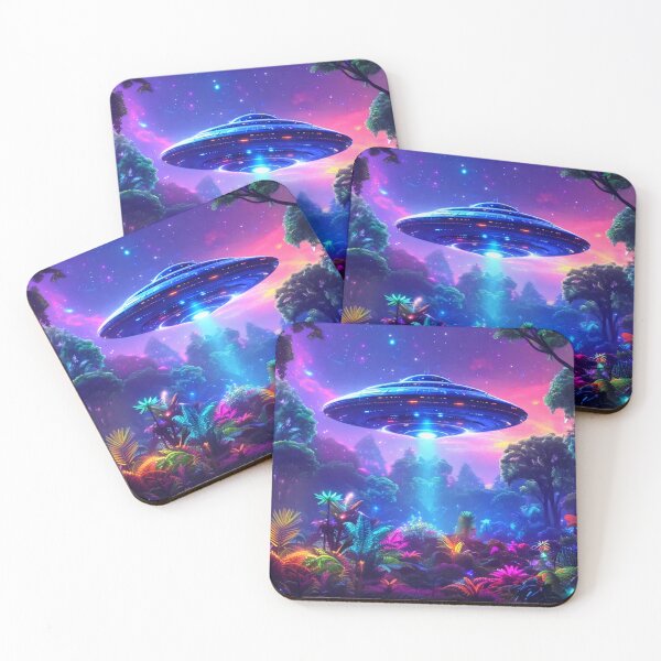 Item preview, Neon Forest Encounter - UFO Art.  designed and sold by eXtraHumans.