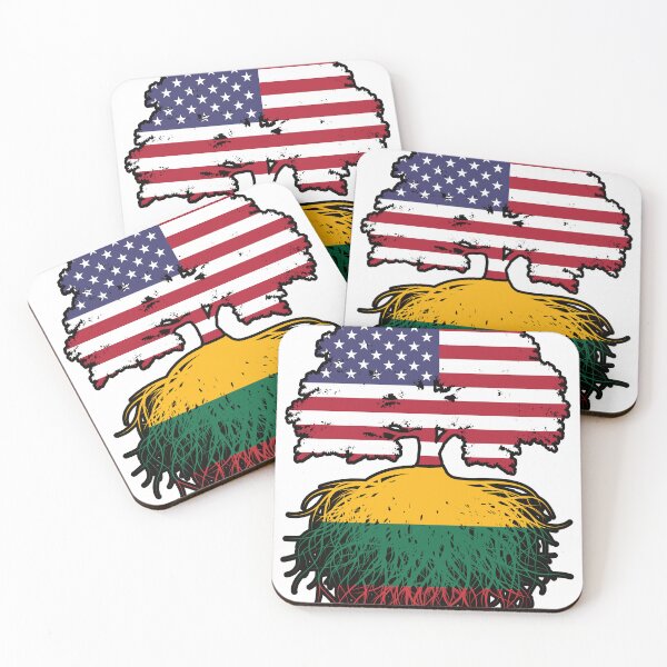 Item preview, Lithuania Lithuanian American USA United States America Tree Roots Flag designed and sold by FlagX.