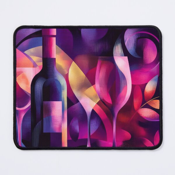 Item preview, Abstract collage of wine glasses and bottles designed and sold by MargaretWiktor.