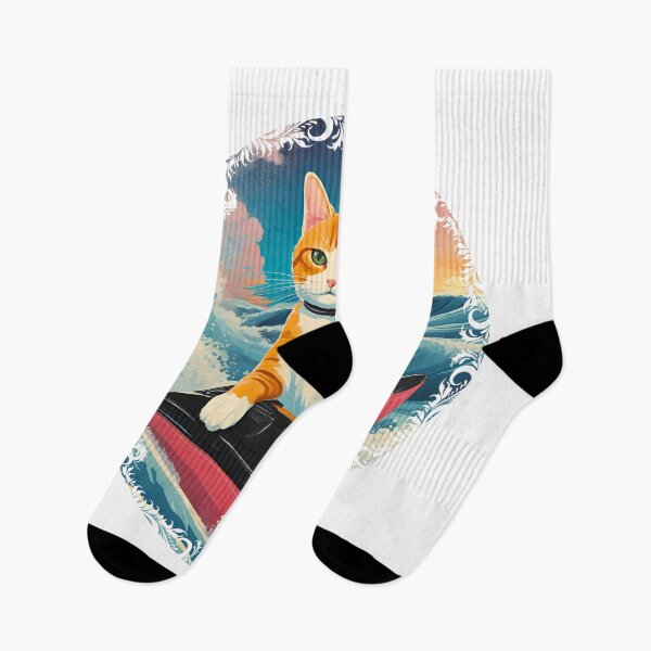 Item preview, surf rider cute Cat  designed and sold by Modern-Tropical.