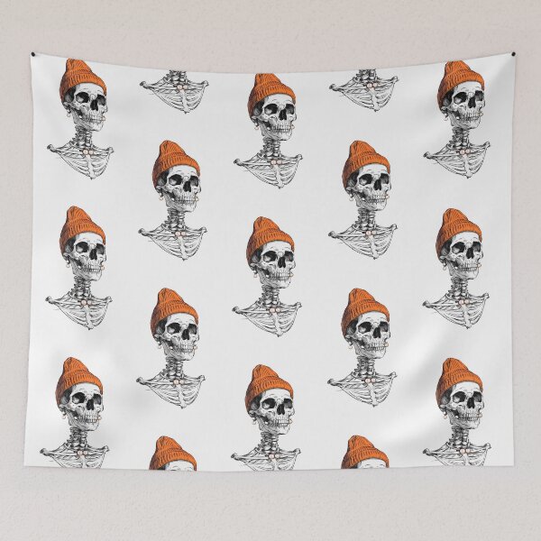 Item preview, Skull with pearl earings_vintage graphic designed and sold by FORPOTATOPARTY.