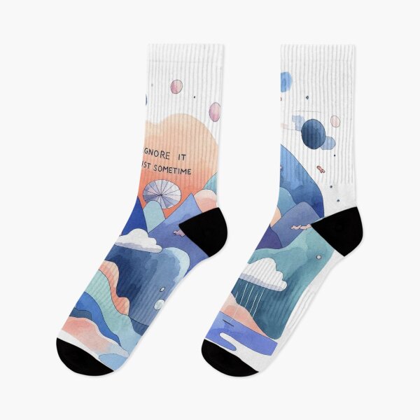 Item preview, ocean mountain sailing  water color graphic Quote "Ignore It just Sometime" designed and sold by Nanthanon.