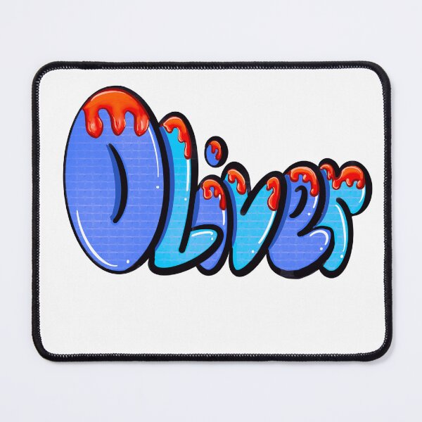 Item preview, Oliver - blue with red drips Top 10 best personalized gifts boys and men personalised Graffiti name Oliver designed and sold by Artonmytee.