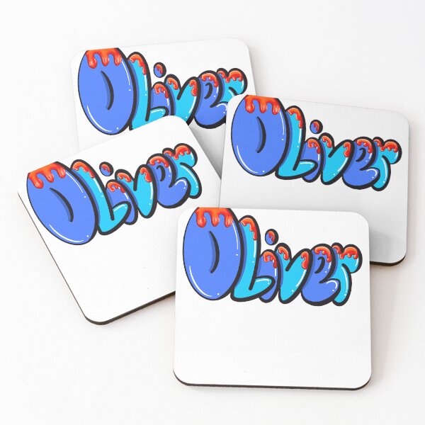 Item preview, Oliver name in blue with red drips Top 10 best personalized gifts boys and men  personalised Graffiti name Oliver designed and sold by Artonmytee.