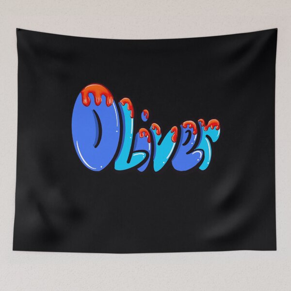 Item preview, Oliver name in blue with red drips Top 10 best personalized gifts boys and men  personalised Graffiti name Oliver designed and sold by Artonmytee.