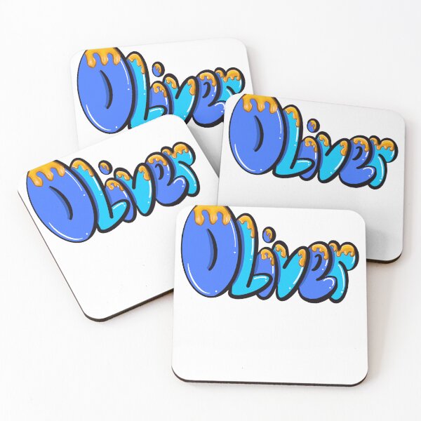 Item preview, Oliver name in blue with yellow drips Top 10 best personalized gifts boys and men  personalised Graffiti name Oliver designed and sold by Artonmytee.