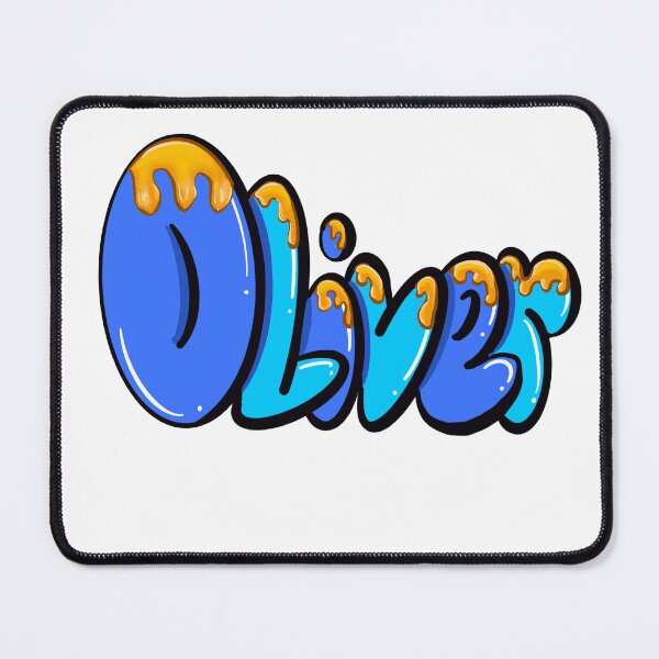 Item preview, Oliver name in blue with yellow drips Top 10 best personalized gifts boys and men personalised Graffiti name Oliver designed and sold by Artonmytee.