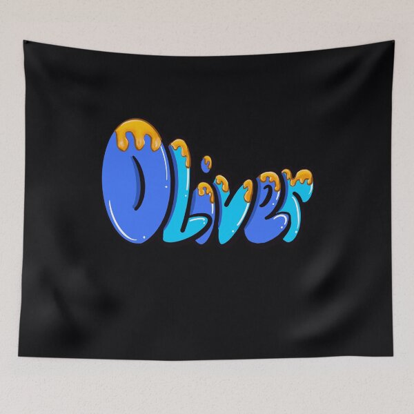 Item preview, Oliver name in blue with yellow drips Top 10 best personalized gifts boys and men  personalised Graffiti name Oliver designed and sold by Artonmytee.
