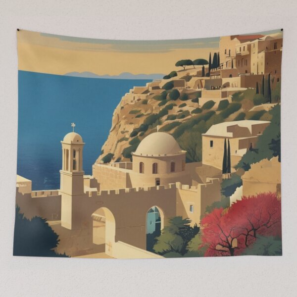 Item preview, 034 Vintage Rhodes, Greece Poster Design designed and sold by Alexis Art Collection.