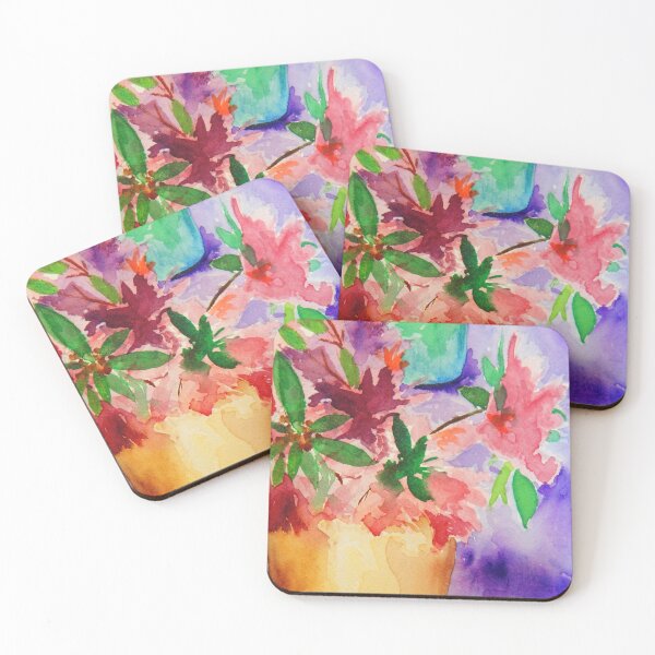 Item preview, Azaleas - Spontaneous bamboo brush watercolor on paper  designed and sold by Jamie  Taylor.