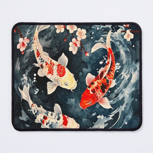 Item preview, Floral Japenese Koi Fish designed and sold by BirdsnStuff.