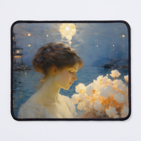 Item preview, A young woman in a white dress and holding a bouquet of flowers designed and sold by OneLastWish.