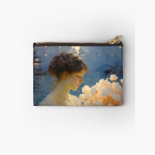 Item preview, A young woman in a white dress and holding a bouquet of flowers designed and sold by OneLastWish.