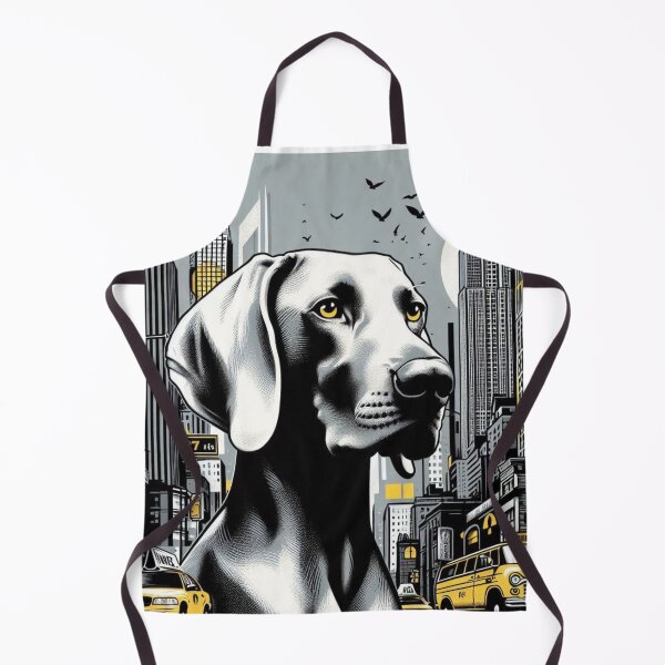 Item preview, Nueva York en gris y amarillo: mural de arte canino estilo grafiti con paisaje urbano - Diseño n.° 122 designed and sold by WeimTrails.