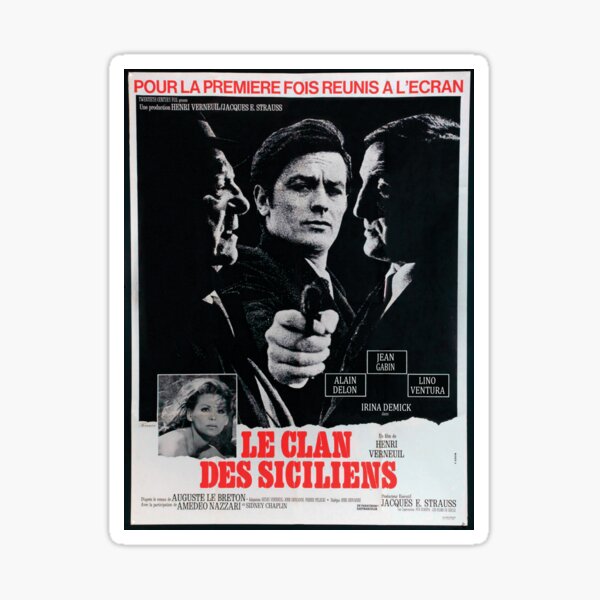 Item preview, ALAIN DELON STICKER: Le Clan Des Sicilians (1969) The Sicilian Clan, French designed and sold by edcristian2.