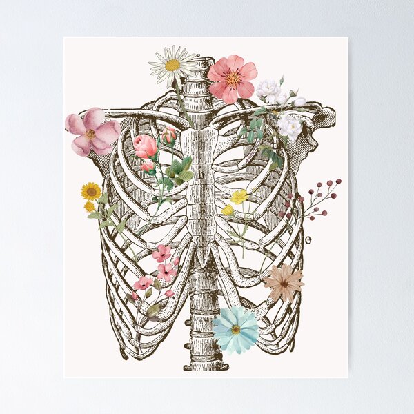 Artikel-Vorschau von Skelett und Blumen Vintage botanische Vintage romantische, designt und verkauft von MarcelooArt.