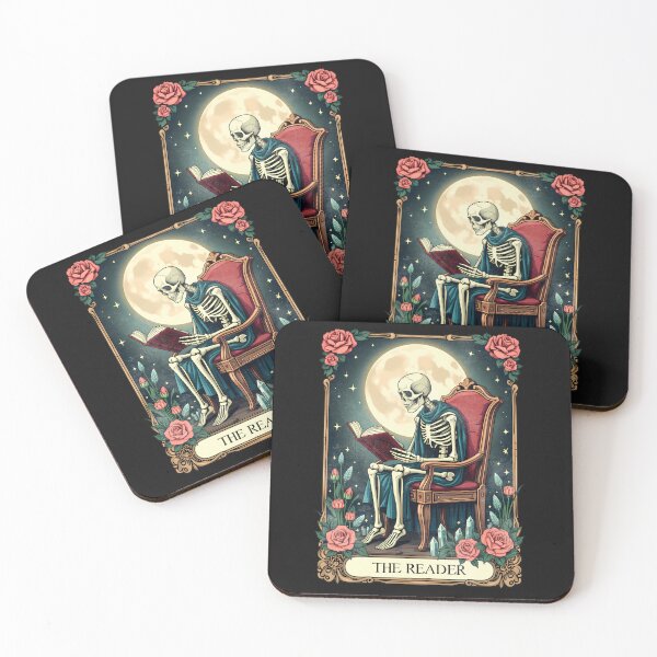 Item preview, The Reader, Vintage Style Tarot Card Skeleton Reading a Book. designed and sold by Sarah Wainwright.