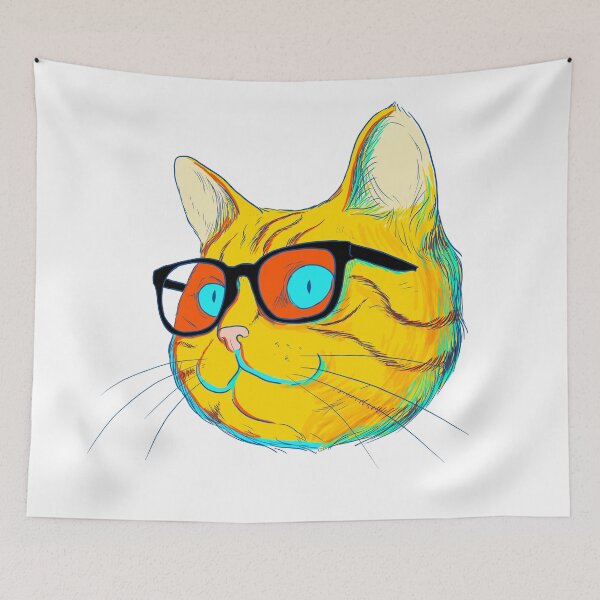 Item preview, Cat with glasses designed and sold by lucamendieta.