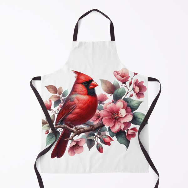 Item preview, Red Cardinal Bird ,Flowers designed and sold by deniz kaya.