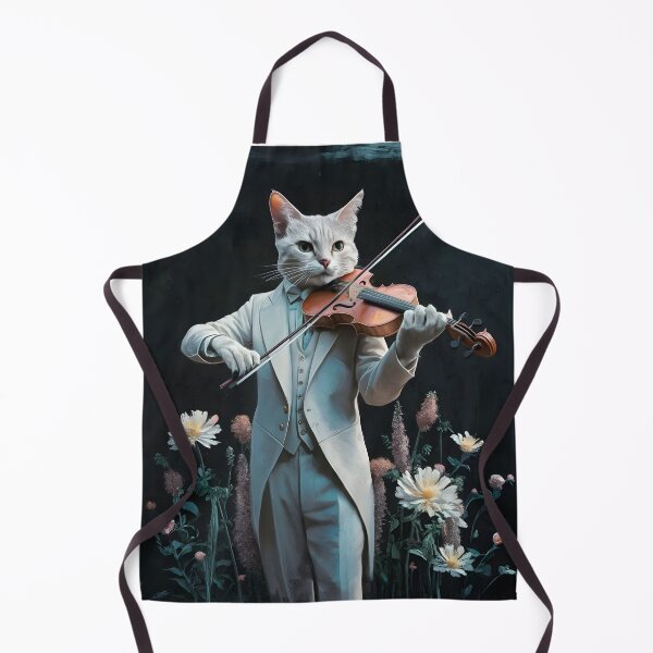 Item preview, surrealistic of a cat playing a violin designed and sold by OneLastWish.