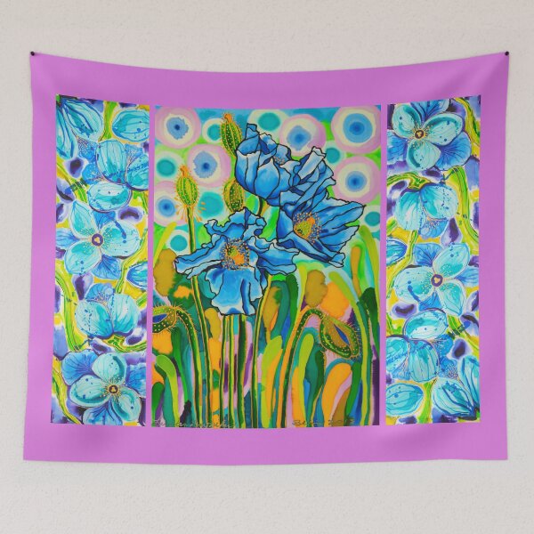 Item preview, Blue Poppies and Buds designed and sold by caribbeancolors.