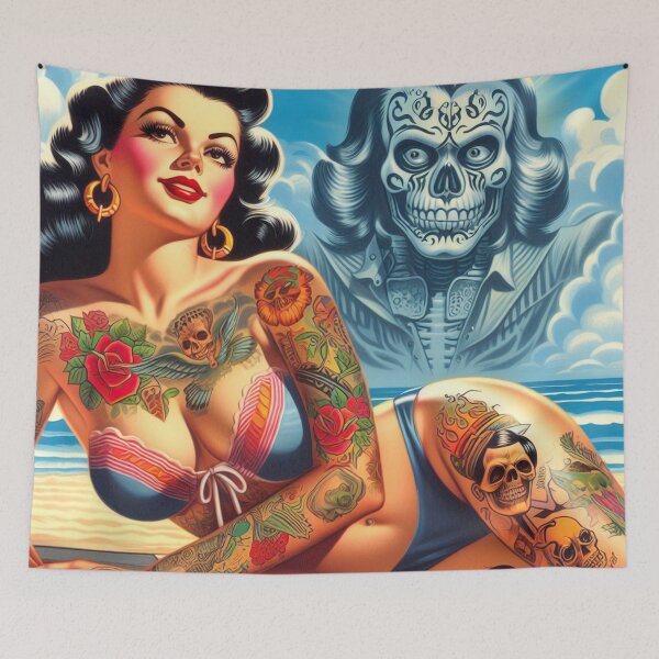 Item preview, Tattooed Bikini Pin-up designed and sold by PulpVintage.